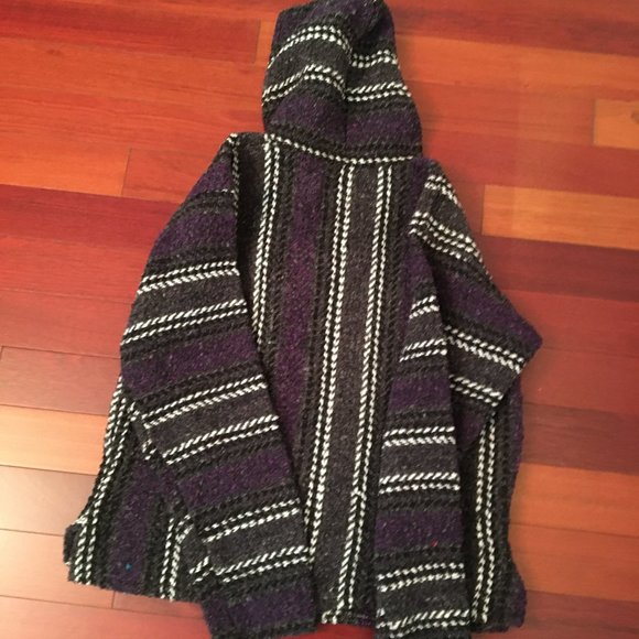 Baja Joe Hoodie size Medium sweatshirt surfer striped Beach Hoodie - Picture 12 of 12